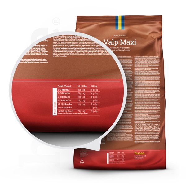 Valp Maxi | Balansert ernæring for valper og mødre av store raser